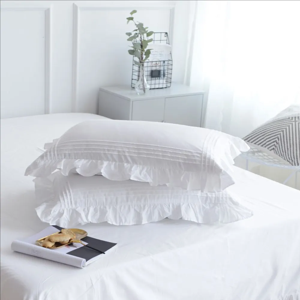 Clochef 100% Cotton Elegant Princess Pillowcases Lotus Leaf Pillow Cover Edge Ruffled White Bedding Plain Vintage Pillow Cases
Clochef 100% Cotton Elegant Princess Pillowcases Lotus Leaf Pillow Cover Edge Ruffled White Bedding Plain Vintage Pillow Cases