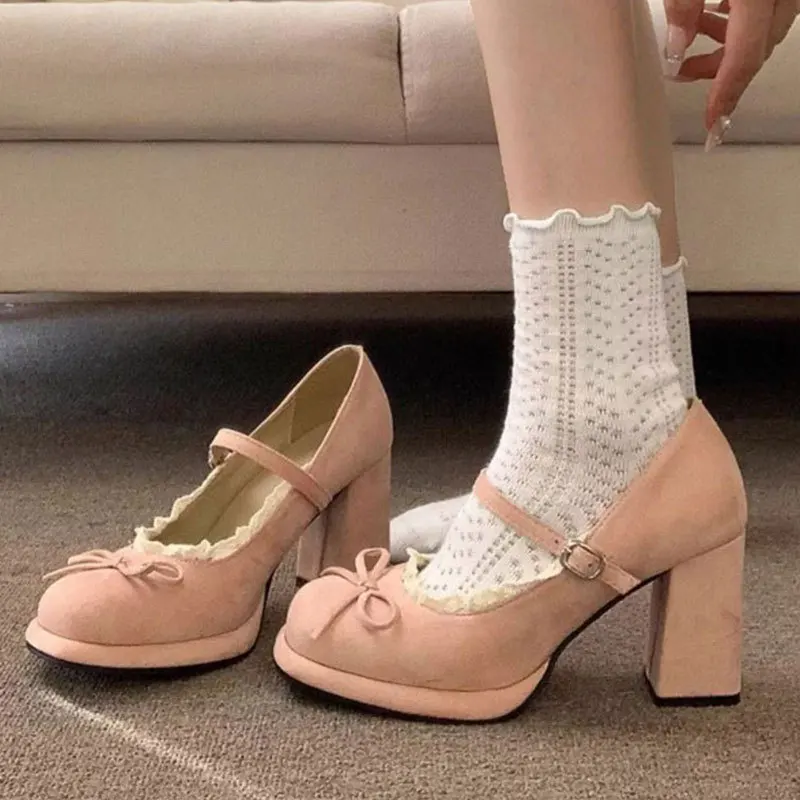 Sweet Bow High Heel Not Tired Feet Mary Jane Shoes Women's 2026 Spring New French Lace Small Leather Shoes
Sweet Bow High Heel Not Tired Feet Mary Jane Shoes Women's 2026 Spring New French Lace Small Leather Shoes