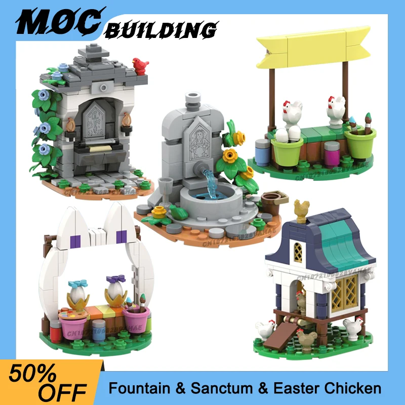MOC Farm Animals Castle Building Blocks Medieval Sanctum Fairy Fountain Chicken Coop Ideas Bricks Easter Toys Boy Girl DIY Gifts
MOC Farm Animals Castle Building Blocks Medieval Sanctum Fairy Fountain Chicken Coop Ideas Bricks Easter Toys Boy Girl DIY Gifts