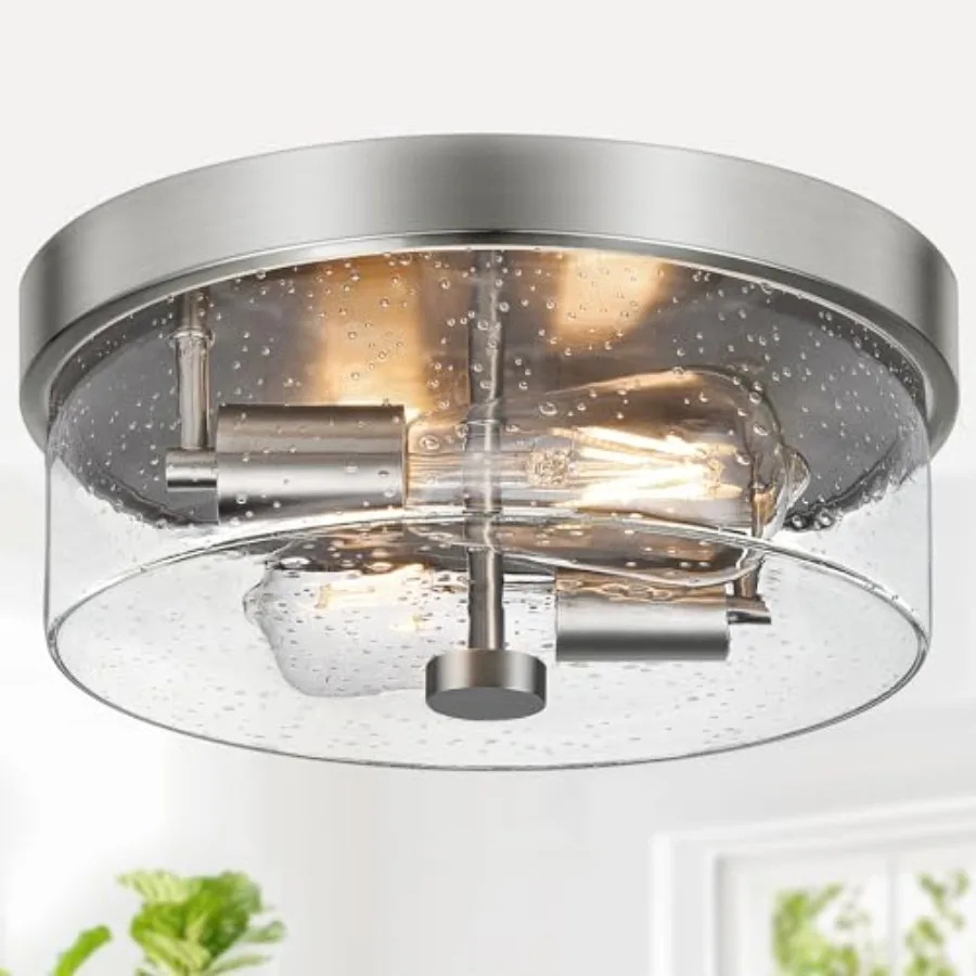 Flush Mount Ceiling Light Fixtures, 2-Light 12 Inch Close to Ceiling Light Fixtures with Seeded Glass Shade Ceiling Light Fixtu
Flush Mount Ceiling Light Fixtures, 2-Light 12 Inch Close to Ceiling Light Fixtures with Seeded Glass Shade Ceiling Light Fixtu