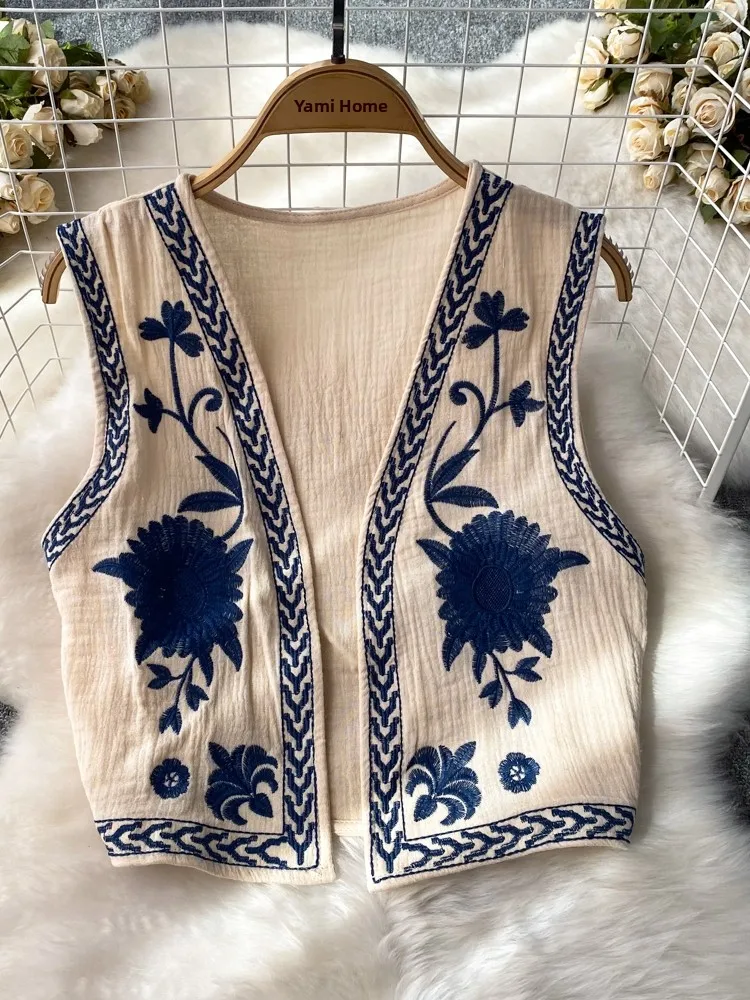 Retro Embroidered Open Cardigan Vest oulder awl Women's Summer New Loose Svel Cap Sve Top Straight Cut Sle
Retro Embroidered Open Cardigan Vest oulder awl Women's Summer New Loose Svel Cap Sve Top Straight Cut Sle