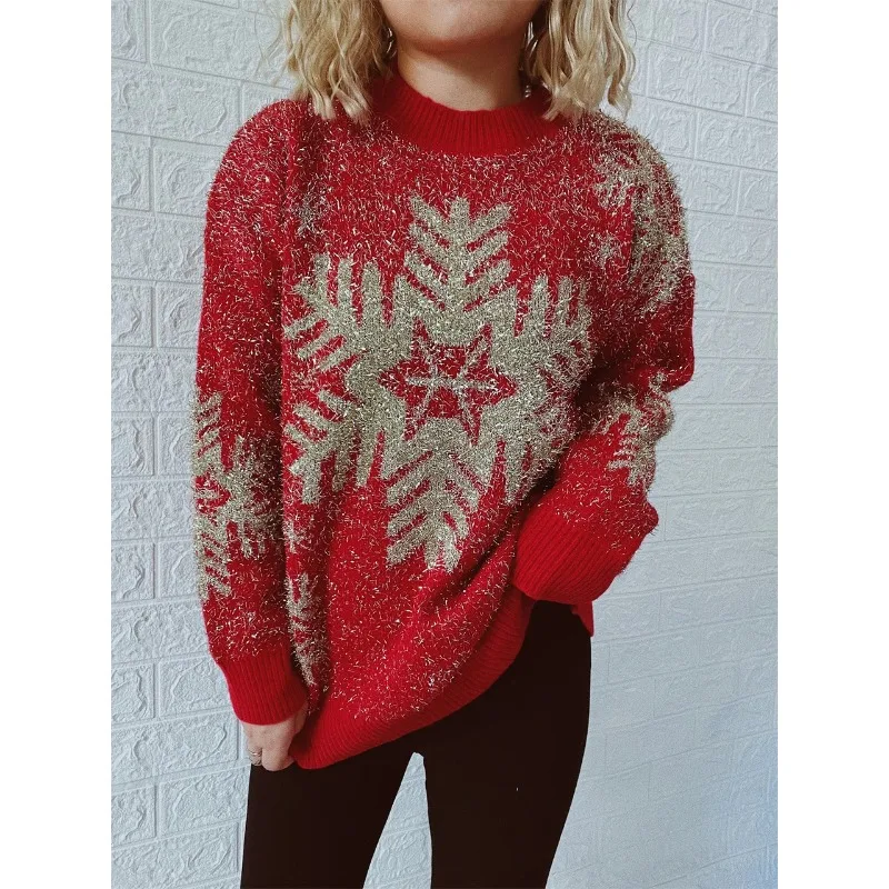Christmas red sweater, loose-fitting lazy wind thickened knitted bottoming shirt
Christmas red sweater, loose-fitting lazy wind thickened knitted bottoming shirt