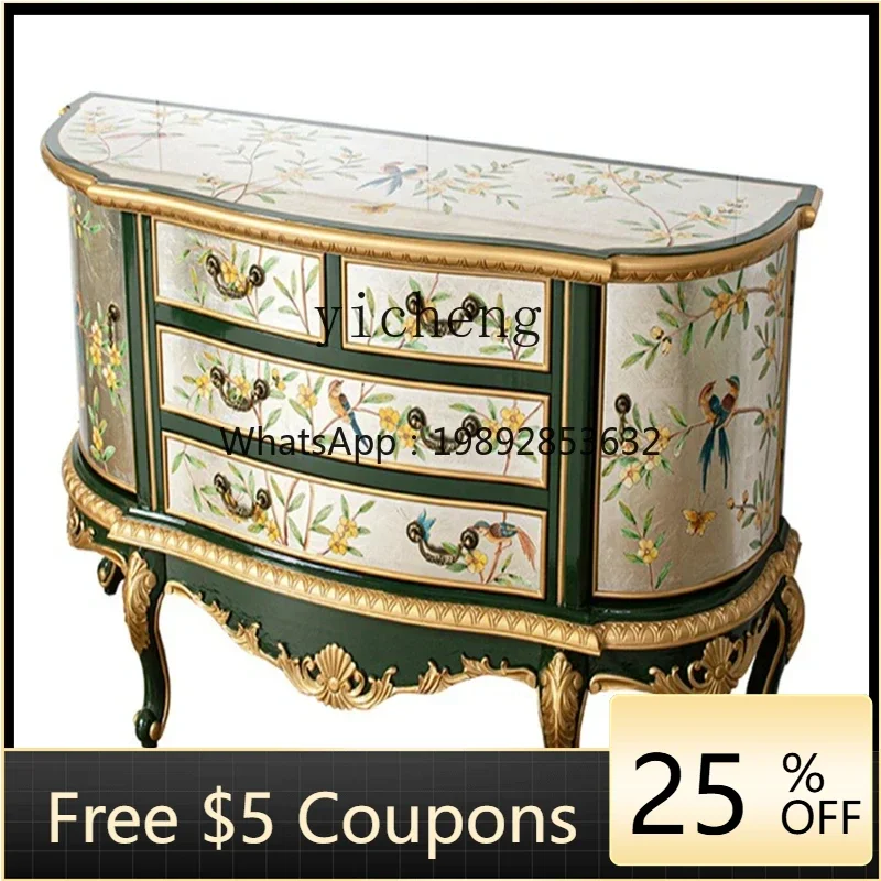 NN Home Entrance Cabinet Painted Living Room Carving Shape Curio Cabinet Semicircle Chest of Drawer
NN Home Entrance Cabinet Painted Living Room Carving Shape Curio Cabinet Semicircle Chest of Drawer