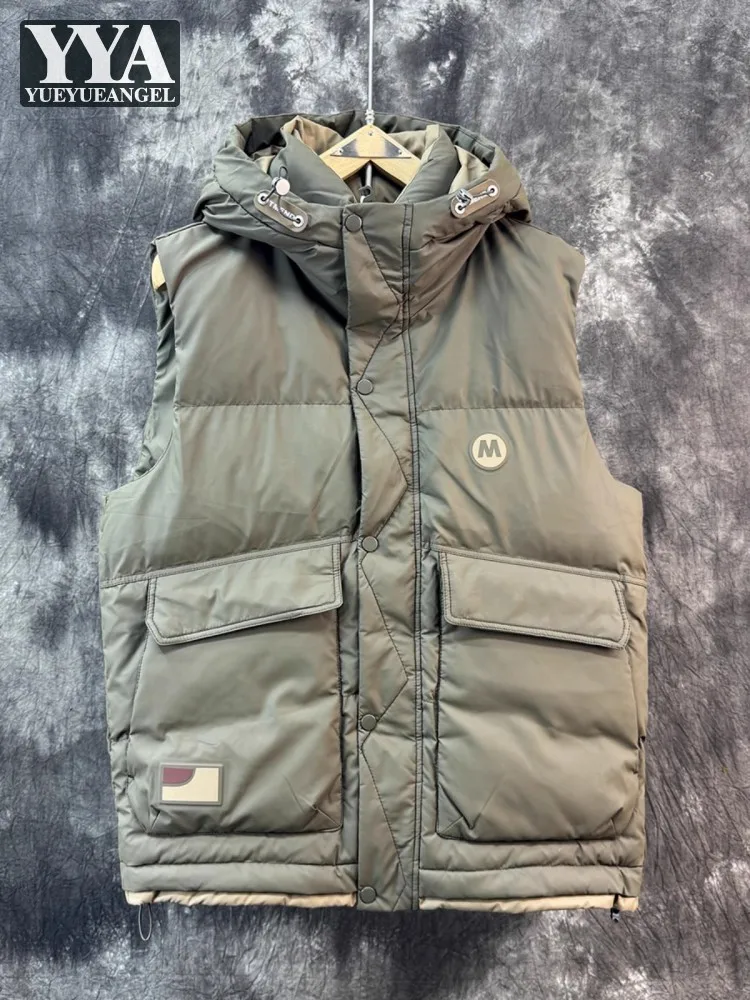 Slim Fashion Mens Hooded Down Vest Sleeveless Cargo Coat Zipper Casual Waistcoat New High Street Winter Warm Short Jacket Male
Slim Fashion Mens Hooded Down Vest Sleeveless Cargo Coat Zipper Casual Waistcoat New High Street Winter Warm Short Jacket Male