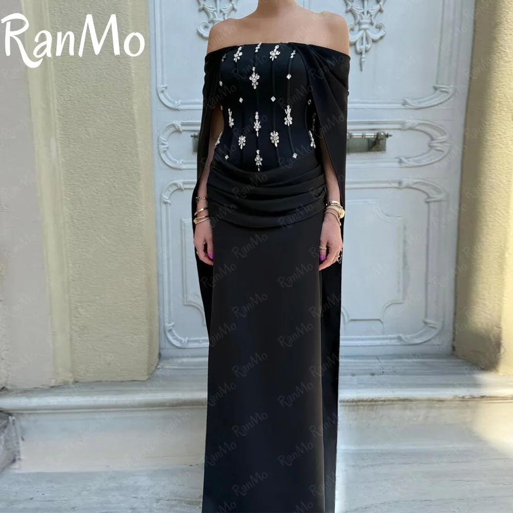 Ranmo Black Evening Dress Off The Shoulder Sheath Pleat Evening Gowns Crystals Pleat Floor Length Formal Party Dress Customized
Ranmo Black Evening Dress Off The Shoulder Sheath Pleat Evening Gowns Crystals Pleat Floor Length Formal Party Dress Customized
