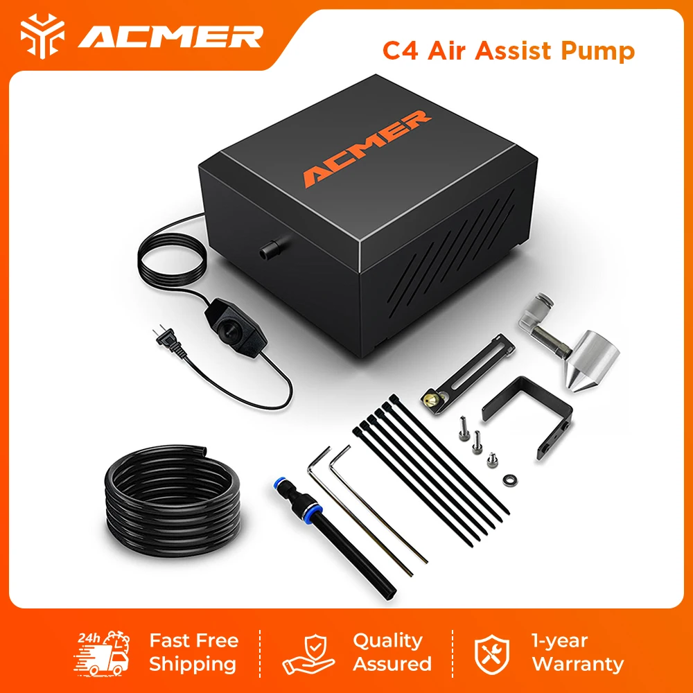 ACMER C4 Air Assist Pump 30L/min Air Assist Kit Air Compressor Improve Cutting Quality Remove Smoke Dust for Laser Cutting
ACMER C4 Air Assist Pump 30L/min Air Assist Kit Air Compressor Improve Cutting Quality Remove Smoke Dust for Laser Cutting