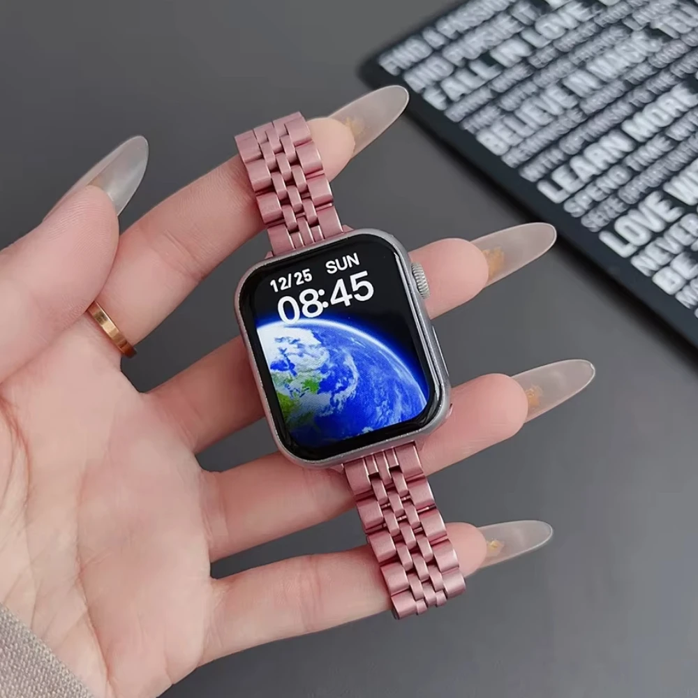 Женский тонкий металлический ремешок для Apple Watch 49 мм 46 мм 42 41 мм 40 45 мм 44 38 мм Ремешок из нержавеющей стали для Iwatch 10 9 8 7 6 5 SE Ultra 2
Женский тонкий металлический ремешок для Apple Watch 49 мм 46 мм 42 41 мм 40 45 мм 44 38 мм Ремешок из нержавеющей стали для Iwatch 10 9 8 7 6 5 SE Ultra 2