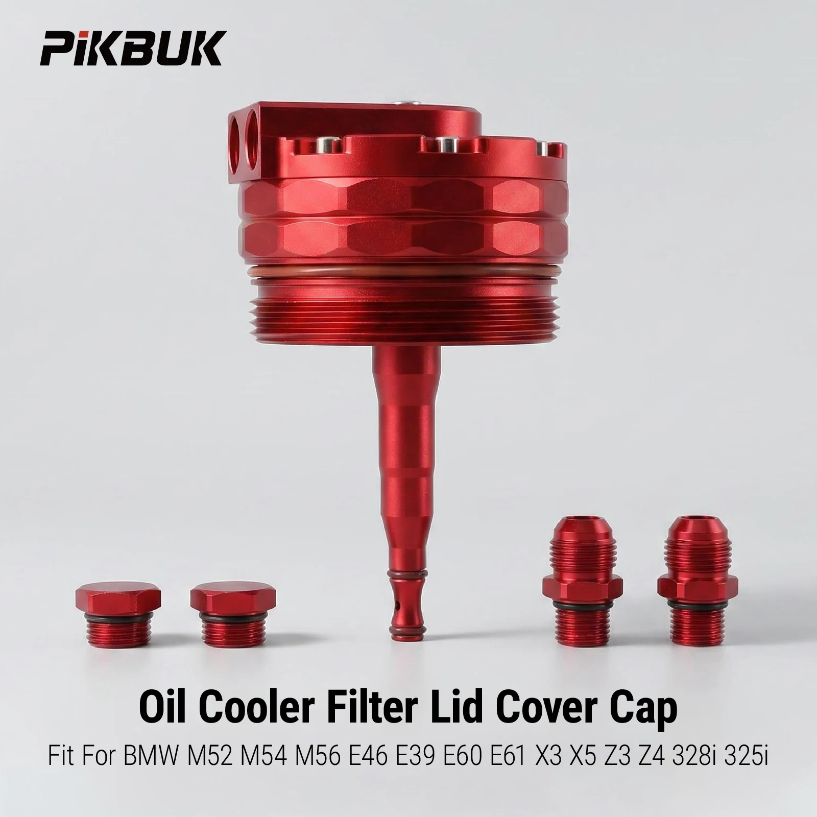 PIKBUK Oil Cooler Filter Lid Cover Cap with AN10 Fittings for BMW M52 M54 M56 E46 E39 E60 E61 X3 X5 Z3 Z4 328i 325i
PIKBUK Oil Cooler Filter Lid Cover Cap with AN10 Fittings for BMW M52 M54 M56 E46 E39 E60 E61 X3 X5 Z3 Z4 328i 325i
