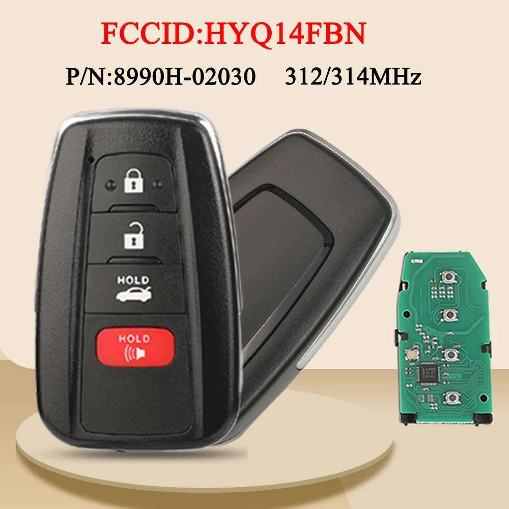 jingyuqin 4 Button 4A Chip 312/314Mhz Smart Car Key keyless For Toyota Corolla 2019 2020 2021 2022 FCC ID:HYQ14FBN 8990H-02030
jingyuqin 4 Button 4A Chip 312/314Mhz Smart Car Key keyless For Toyota Corolla 2019 2020 2021 2022 FCC ID:HYQ14FBN 8990H-02030