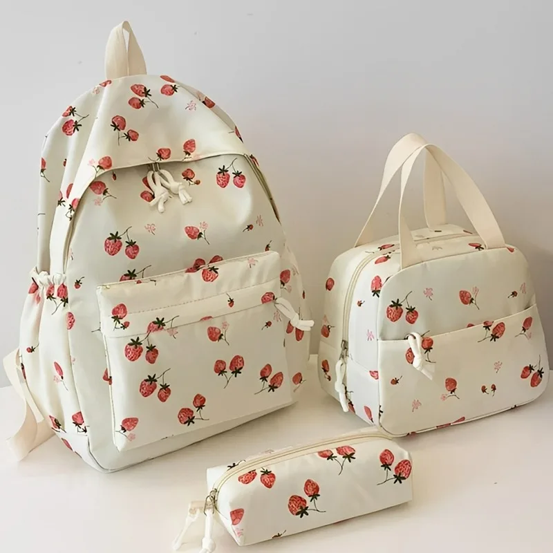 3Pcs Backpack Set Cherry Pattern School Bag Tote Pencil Case Cute Student Bookbag Large Capacity Lightweight Travel Casual Girls
3Pcs Backpack Set Cherry Pattern School Bag Tote Pencil Case Cute Student Bookbag Large Capacity Lightweight Travel Casual Girls