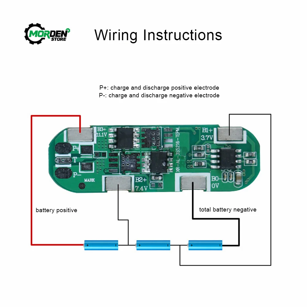 BMS 3S 5A 11.1V 12.6V 18650 Li-ion Battery Charging Board Overcurrent Short Circuit Protection For Power Bank/Electric Tool Kits
BMS 3S 5A 11.1V 12.6V 18650 Li-ion Battery Charging Board Overcurrent Short Circuit Protection For Power Bank/Electric Tool Kits
