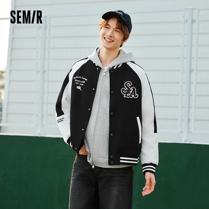 Semir Men's American Vintage Baseball Jacket - Spring Contrast Color Blocking Preppy Style Premium Outerwear
Semir Men's American Vintage Baseball Jacket - Spring Contrast Color Blocking Preppy Style Premium Outerwear