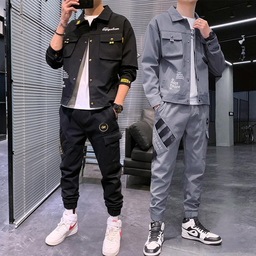 New Men Spring Autumn Casual Two Piece Set Jacket and Pants Set Mens Fashion Sweatsuit Korean Style Streetwear Sport Suit 2022
New Men Spring Autumn Casual Two Piece Set Jacket and Pants Set Mens Fashion Sweatsuit Korean Style Streetwear Sport Suit 2022