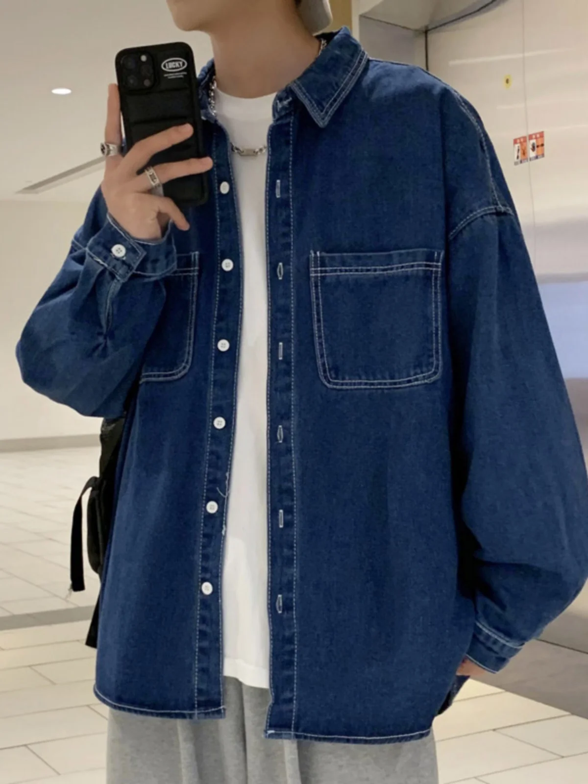 Waed Denim Long Sve irt Men's Casual Sle American Retro Jaet Spring Autumn Season Youth Student Faionable Trendy...
Waed Denim Long Sve irt Men's Casual Sle American Retro Jaet Spring Autumn Season Youth Student Faionable Trendy...
