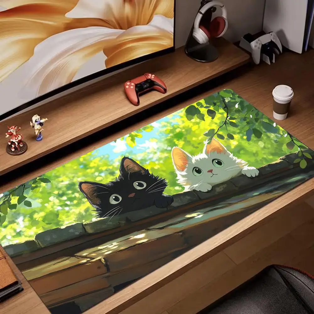 Lovely black cat and white cat office Mouse Pad rubber anti-slip Desk Mat pc accessories Gaming mat keypad expansion mousepad
Lovely black cat and white cat office Mouse Pad rubber anti-slip Desk Mat pc accessories Gaming mat keypad expansion mousepad