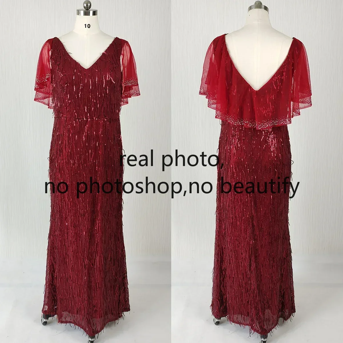 Real Photo Customized Evening Dress Wine Red Sequins V-neck Ruffles Mermaid Floor Length Plus size Women Party Formal Gown C211
Real Photo Customized Evening Dress Wine Red Sequins V-neck Ruffles Mermaid Floor Length Plus size Women Party Formal Gown C211