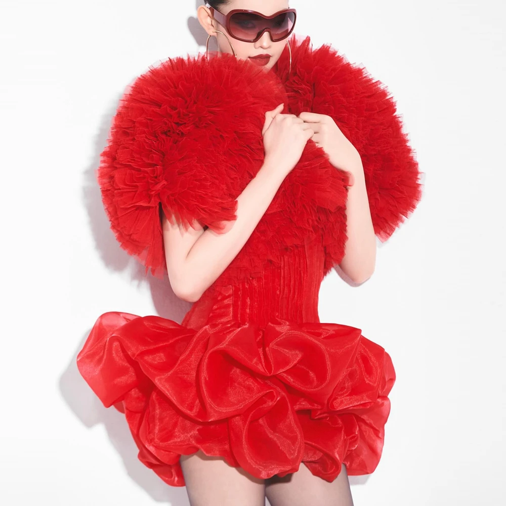 New Fashion versized Tulle Jacket for Women Dramatic Circular Ruffled Coat High Fashion Bridal Outerwear Open Front Women Tops
New Fashion versized Tulle Jacket for Women Dramatic Circular Ruffled Coat High Fashion Bridal Outerwear Open Front Women Tops