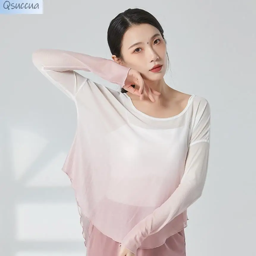New Style Classical Dance Gauze Performance Costume Women's Elegant Gradient Loose Top Long-Sleeved Dance Practice Clothes
New Style Classical Dance Gauze Performance Costume Women's Elegant Gradient Loose Top Long-Sleeved Dance Practice Clothes