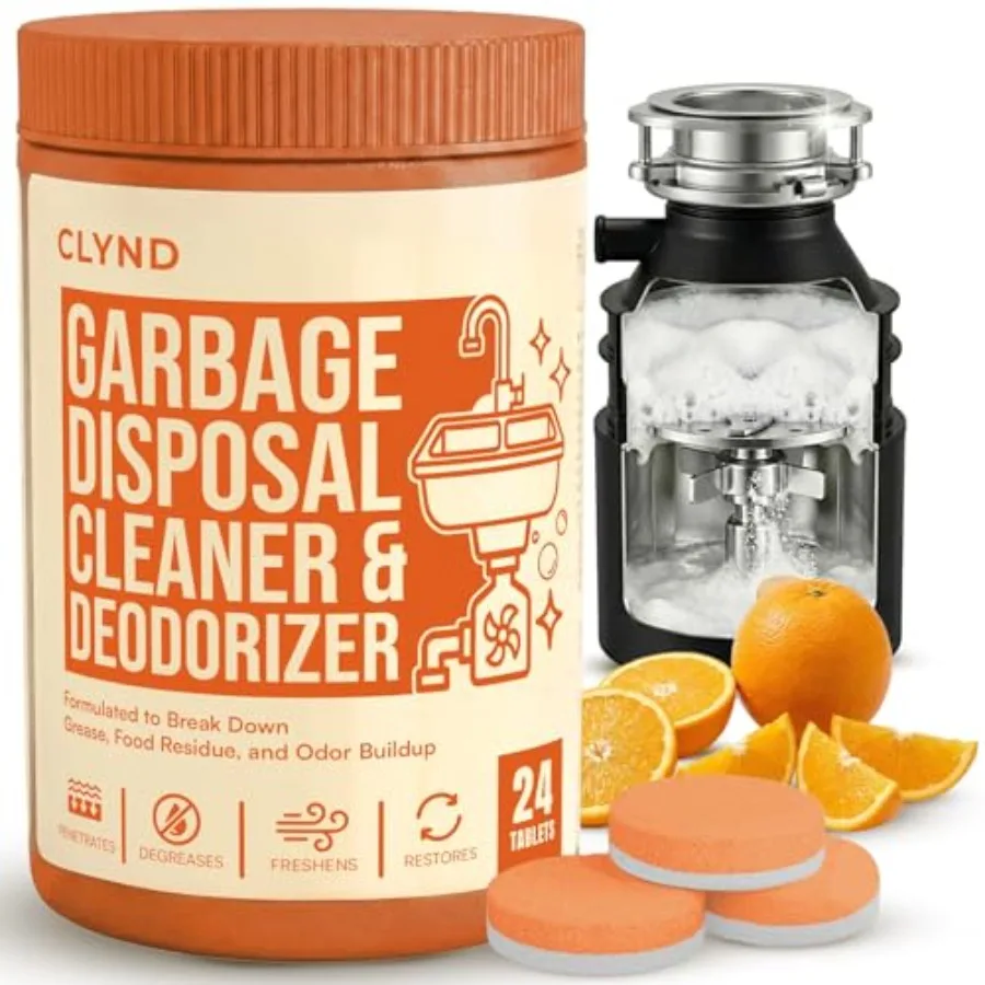 Garbage Disposal Cleaner and Deodorizer Tablets 24-Pack Citrus Foaming Tablets for Garbage Disposal, Kitchen Sink and Drain Cle
Garbage Disposal Cleaner and Deodorizer Tablets 24-Pack Citrus Foaming Tablets for Garbage Disposal, Kitchen Sink and Drain Cle