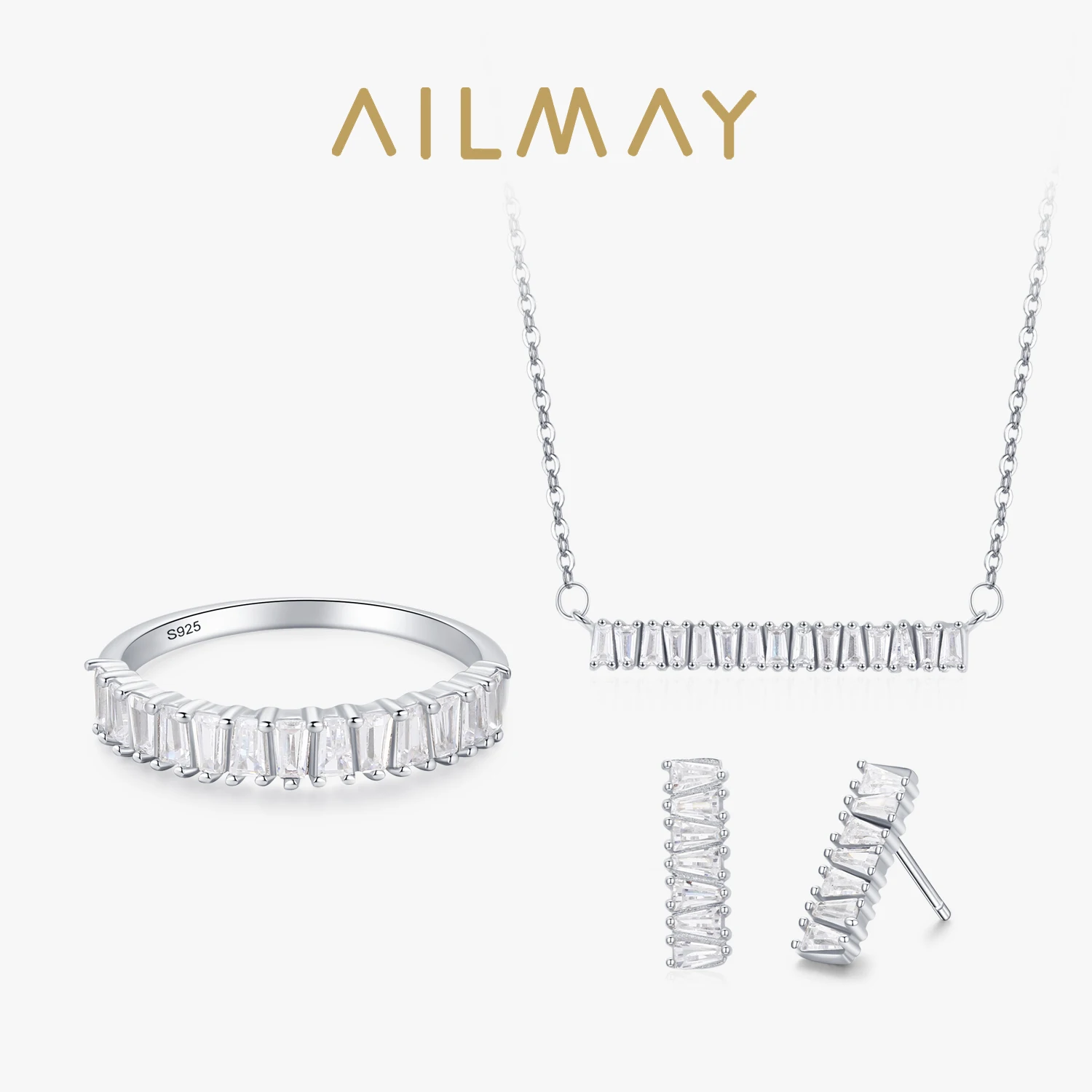 Ailmay 925 Sterling Silve Transparent Trapezoidal AAA Zirconia Necklace Earrings Rings Jewelry Set For Women Wedding Jewelry
Ailmay 925 Sterling Silve Transparent Trapezoidal AAA Zirconia Necklace Earrings Rings Jewelry Set For Women Wedding Jewelry