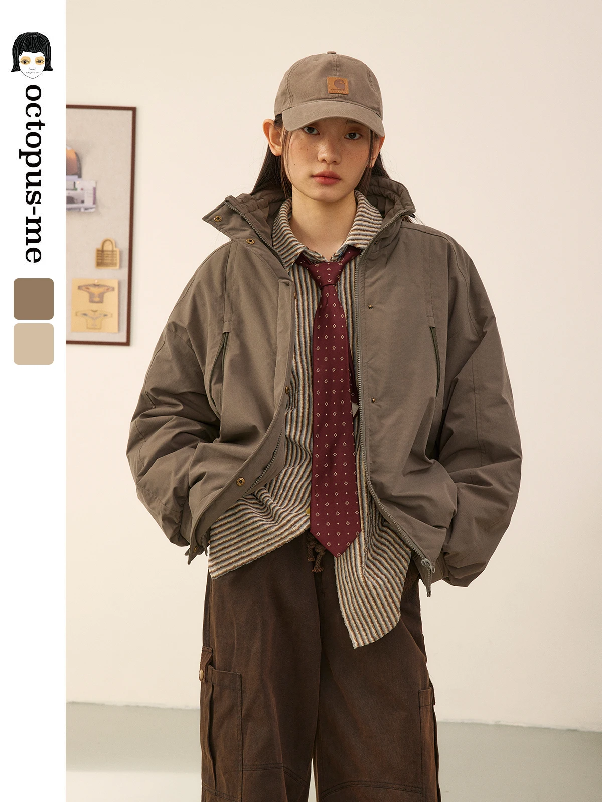 Octopusme, оригинальное зимнее повседневное свободное пальто, ветрозащитное теплое хлопковое пальто для пар, длинное пальто на молнии, обычная длина
Octopusme, оригинальное зимнее повседневное свободное пальто, ветрозащитное теплое хлопковое пальто для пар, длинное пальто на молнии, обычная длина