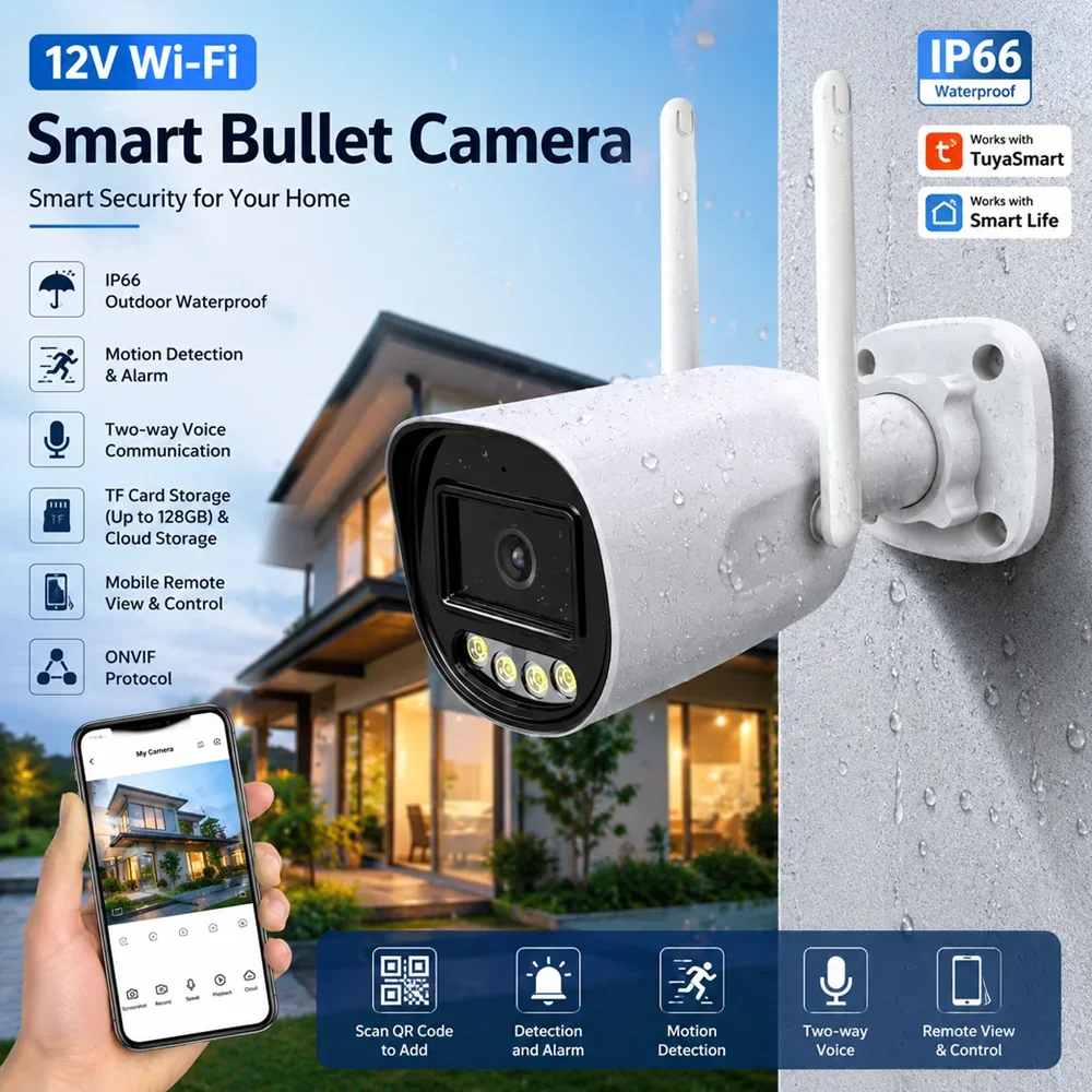 Tuya 5MP HD IP Camera WiFi Network Home Security Wireless Surveillance Outdoor Waterproof Video Nightvision CCTV Bullet Camara
Tuya 5MP HD IP Camera WiFi Network Home Security Wireless Surveillance Outdoor Waterproof Video Nightvision CCTV Bullet Camara