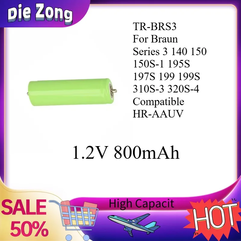 New 1.2V 800mAh TR-BRS3 Shaver Battery For Braun Series 3 140 150 150S-1 195S 197S 199 199S 310S-3 320S-4 Compatible HR-AAUV
New 1.2V 800mAh TR-BRS3 Shaver Battery For Braun Series 3 140 150 150S-1 195S 197S 199 199S 310S-3 320S-4 Compatible HR-AAUV