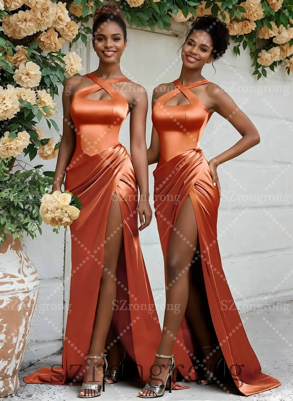 Custom Made Simple Sleeveless High Quality Bridal Evening Dress Sheath Sexy Pleated Side Split Prom Bridal Gown with Train
Custom Made Simple Sleeveless High Quality Bridal Evening Dress Sheath Sexy Pleated Side Split Prom Bridal Gown with Train