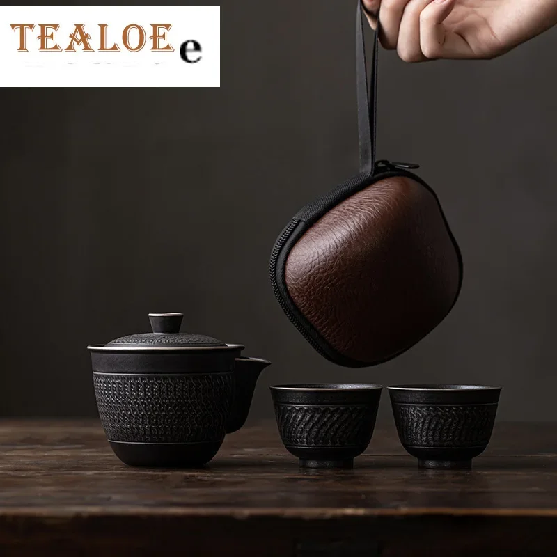 Handmade Jumping Knife Portable Travel Tea Set Kit 1 Pot 3 Cups Tea Making Zen Black Tea Set Leather Stock Bags Accessories Gift
Handmade Jumping Knife Portable Travel Tea Set Kit 1 Pot 3 Cups Tea Making Zen Black Tea Set Leather Stock Bags Accessories Gift