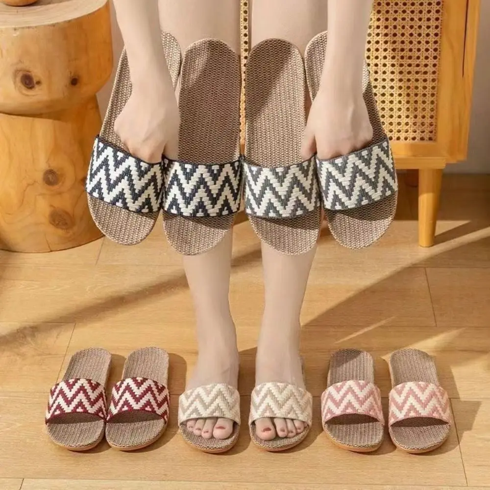 Ethnic Style Linen Stripe Slippers Soft Sweat Absorption Flax Slides Sandals Non-Slip Shoes Patchwork Flat Slippers Indoor
Ethnic Style Linen Stripe Slippers Soft Sweat Absorption Flax Slides Sandals Non-Slip Shoes Patchwork Flat Slippers Indoor