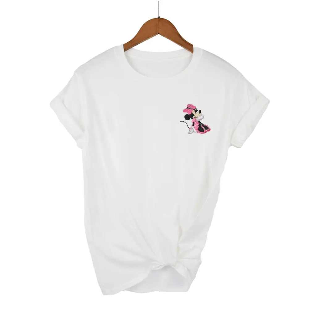 2025Hot selling Disney Mickey Mouse fashion T-shirt loose round neck summer casual short sleeved top women's embroidered logo
2025Hot selling Disney Mickey Mouse fashion T-shirt loose round neck summer casual short sleeved top women's embroidered logo