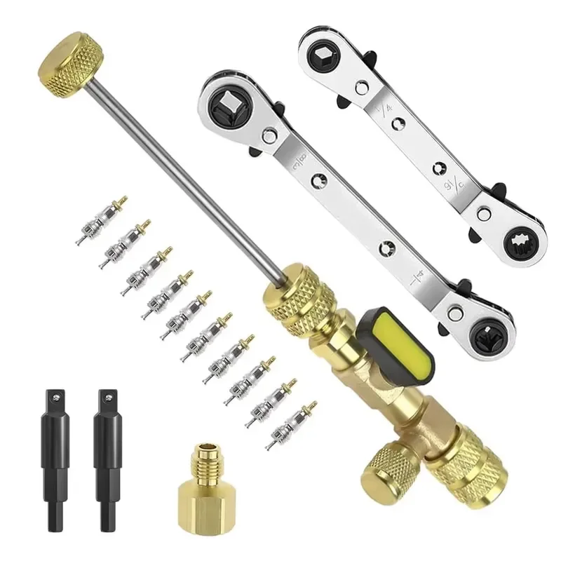 Tools Valve Core Remover Installer Tool & HVAC Service Wrench Set With Hex Bit Adapters
Tools Valve Core Remover Installer Tool & HVAC Service Wrench Set With Hex Bit Adapters
