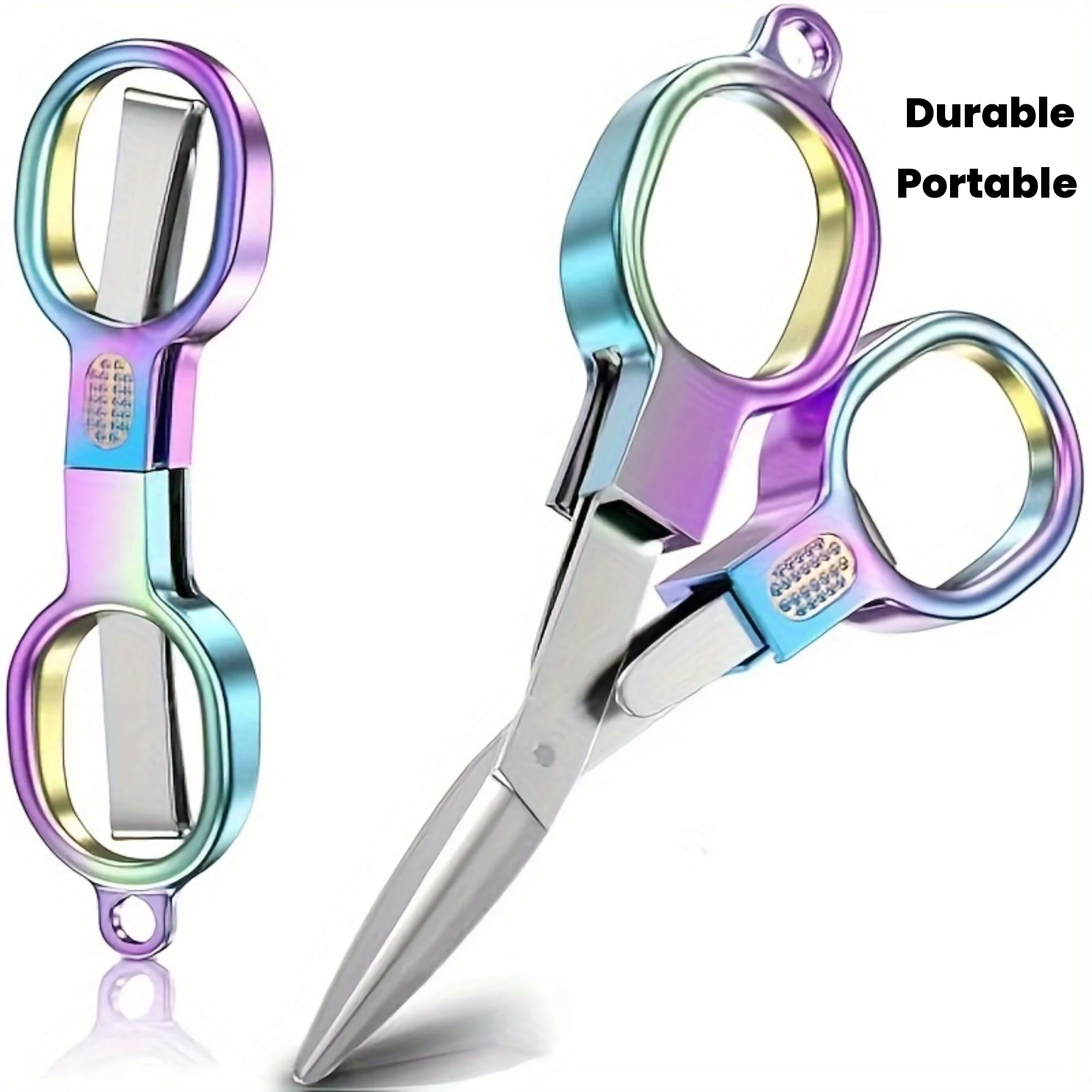 1Pc 【Fashionable Portable Scissors】Stainless Steel Folding Scissors|Rainbow Coating Zinc Alloy Handle Polished Sharp Blade Lightweight and Durable Travel / Fishing / Camping / Crafting Essential Pocket Portable Tool Fishing Scissors Handicraft Scissors Ou
1Pc 【Fashionable Portable Scissors】Stainless Steel Folding Scissors|Rainbow Coating Zinc Alloy Handle Polished Sharp Blade Lightweight and Durable Travel / Fishing / Camping / Crafting Essential Pocket Portable Tool Fishing Scissors Handicraft Scissors Ou