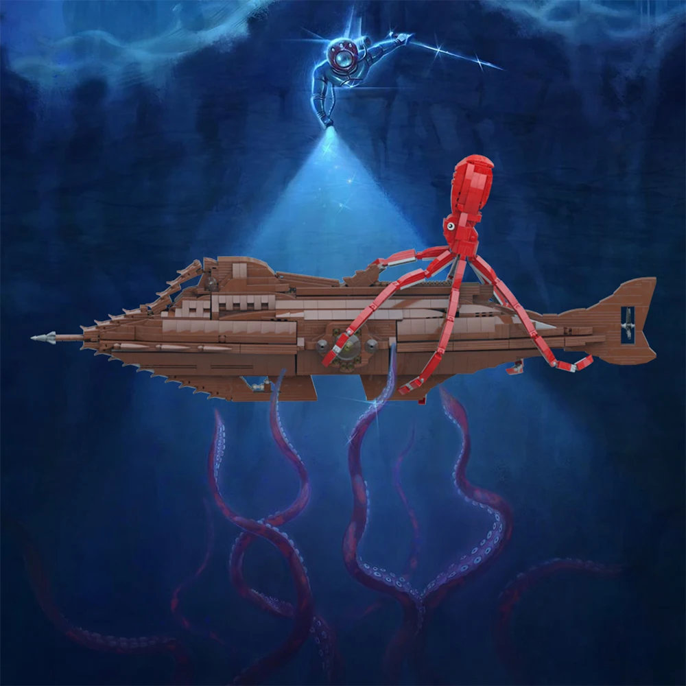 MOC Movie 20000 Under the Sea Nautiluseds Ship Boat MOC Set Building Blocks Kits Captain Nemo Toys for Kids Gifts Toy 2282PCS
MOC Movie 20000 Under the Sea Nautiluseds Ship Boat MOC Set Building Blocks Kits Captain Nemo Toys for Kids Gifts Toy 2282PCS