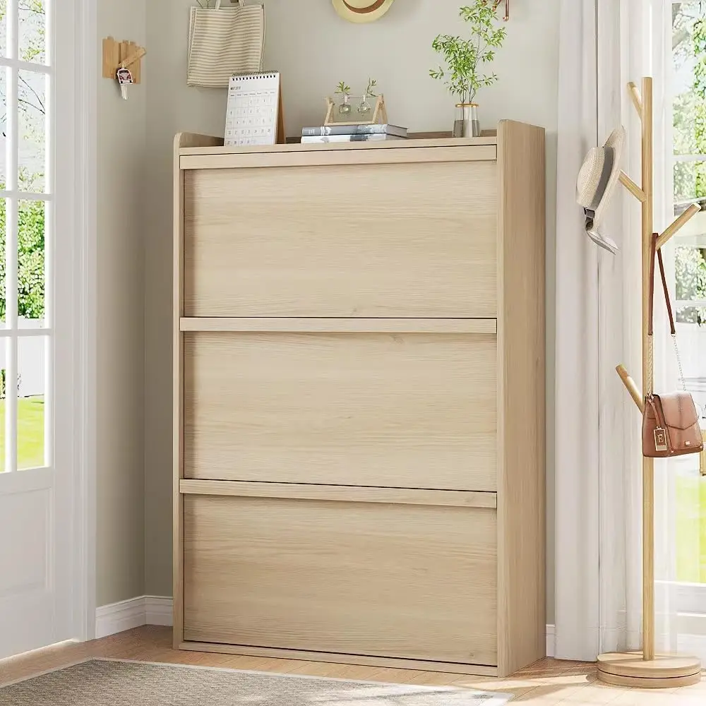 xx-Modern Wood Shoe Cabinet with 3 Flip Drawers Shelves Storage Fence on Top Freestanding Wood Shoe Rack for Living Room*
xx-Modern Wood Shoe Cabinet with 3 Flip Drawers Shelves Storage Fence on Top Freestanding Wood Shoe Rack for Living Room*