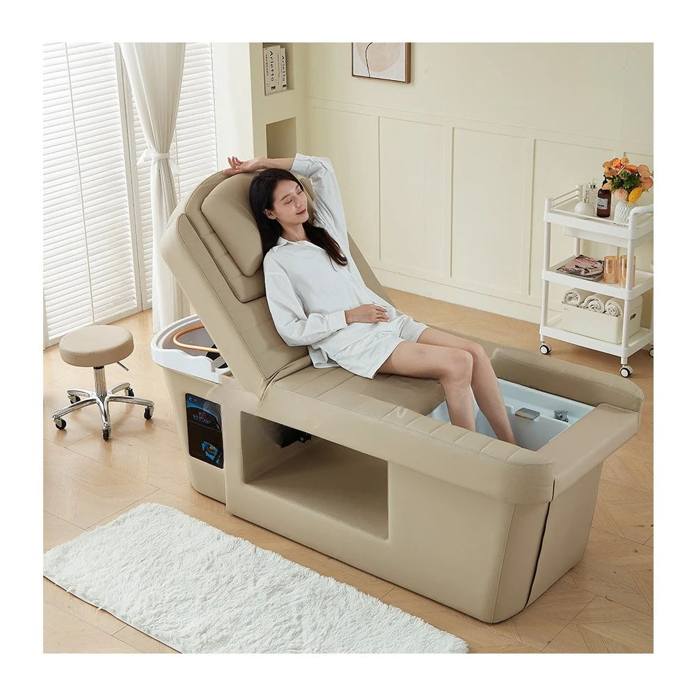 Многофункциональная спа-кровать с шампунем, массажем, ванной для ног и педикюром
Многофункциональная спа-кровать с шампунем, массажем, ванной для ног и педикюром
