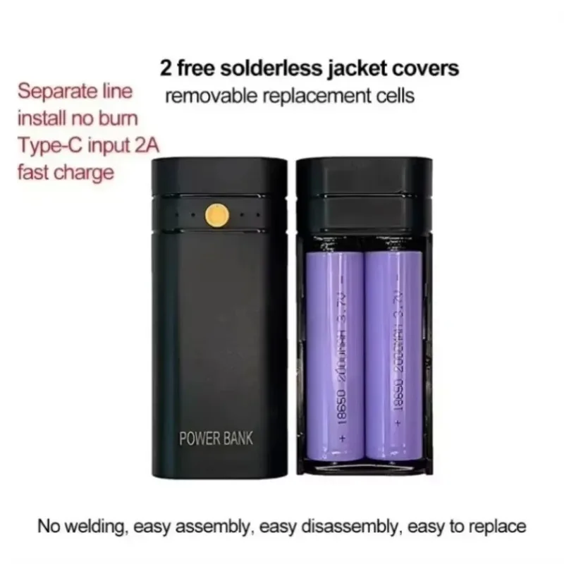 DIY Not Including Batteries Power Bank Box 5V 2A 6000mAh 2X 18650 USB Type-C Battery Charger Case For Phone Electronic Charging
DIY Not Including Batteries Power Bank Box 5V 2A 6000mAh 2X 18650 USB Type-C Battery Charger Case For Phone Electronic Charging