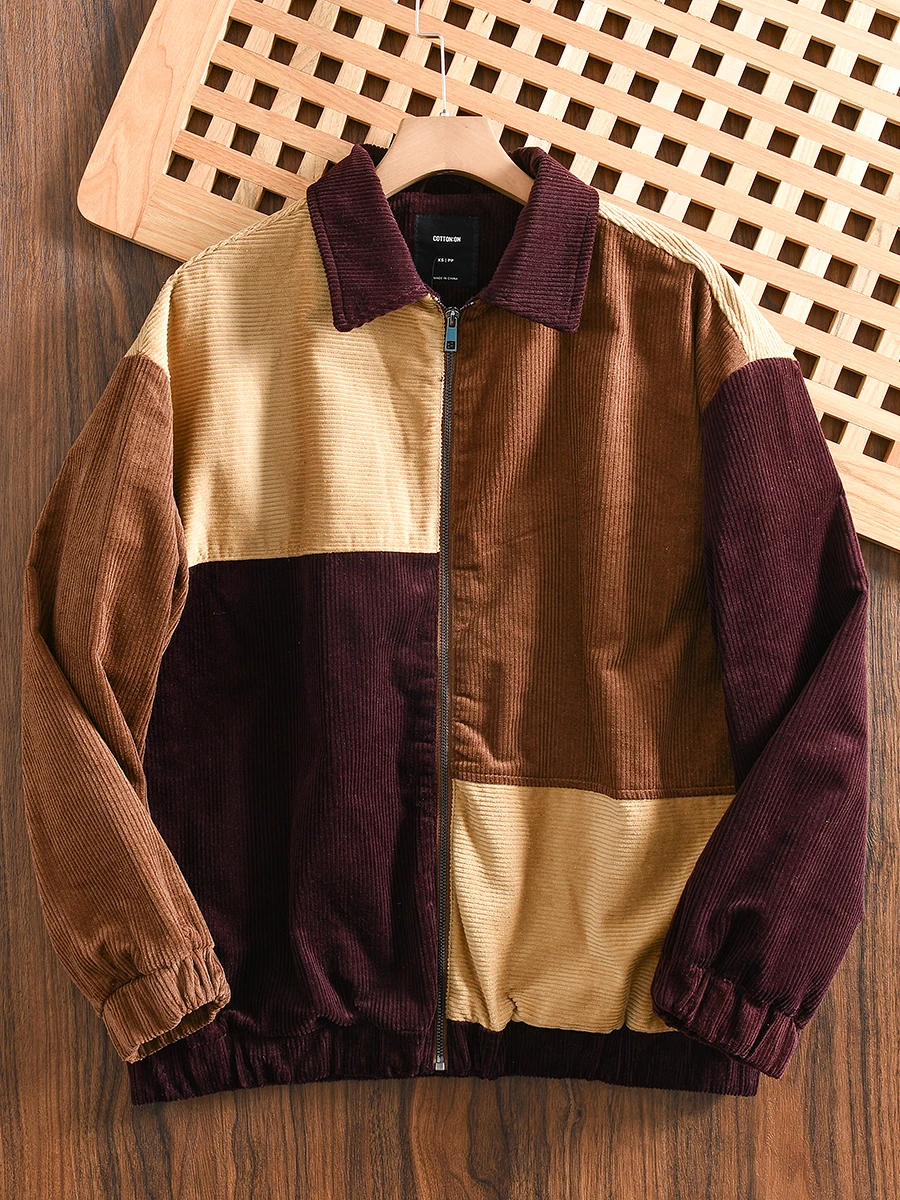 Retro Corduroy Color Block Men's Loose Casual Collar Jacket Trendy Outerwear Cotton 100% Thickened Long Sleeve Zipper Closure
Retro Corduroy Color Block Men's Loose Casual Collar Jacket Trendy Outerwear Cotton 100% Thickened Long Sleeve Zipper Closure