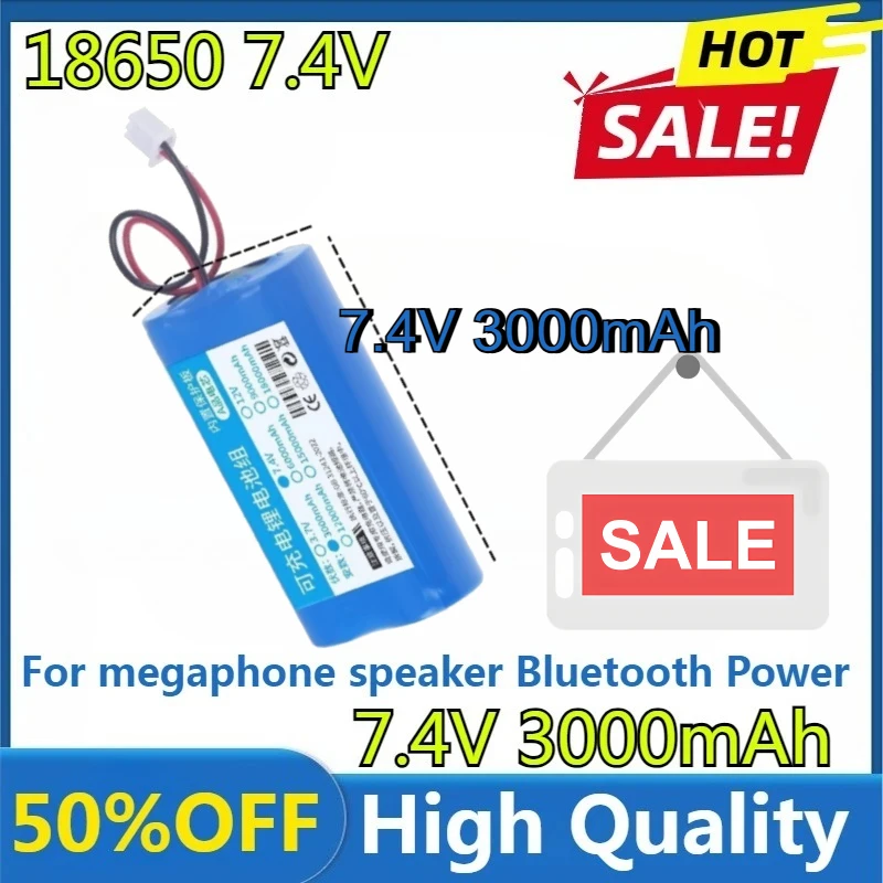 For Megaphone Speaker Bluetooth Power Bank Accessories RC Toys Parts 2S 18650 Battery 7.4V 3000mAh Rechargeable Lithium Battery
For Megaphone Speaker Bluetooth Power Bank Accessories RC Toys Parts 2S 18650 Battery 7.4V 3000mAh Rechargeable Lithium Battery