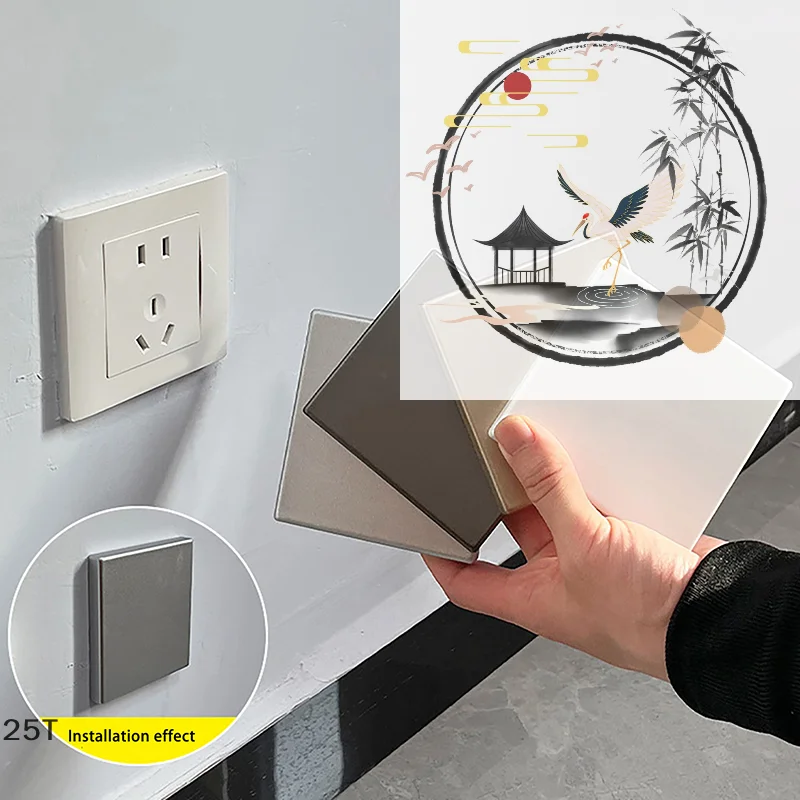 Самоклеящаяся декоративная накладка для розеток и выключателей, заглушка для отверстий в стене, универсальная панель из АБС-пластика, фурнитура для дома
Самоклеящаяся декоративная накладка для розеток и выключателей, заглушка для отверстий в стене, универсальная панель из АБС-пластика, фурнитура для дома