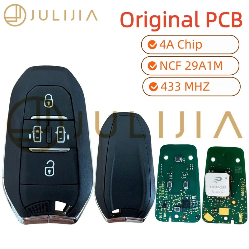 Original PCB For Peugeot Traveller Expert for Citroen Jumpy Dispatch SpaceTourer MPV key 4A Chip Ncf 291A1M 433MHZ 4 boutons
Original PCB For Peugeot Traveller Expert for Citroen Jumpy Dispatch SpaceTourer MPV key 4A Chip Ncf 291A1M 433MHZ 4 boutons