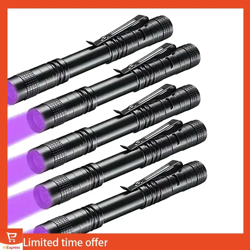 Purple Light Mini Flashlight Gift Light Aluminum Alloy Flashlight Portable Strong Light Dry Battery Pen Clip Light
Purple Light Mini Flashlight Gift Light Aluminum Alloy Flashlight Portable Strong Light Dry Battery Pen Clip Light