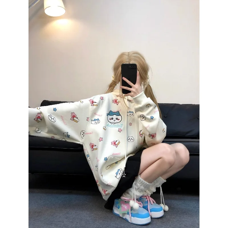 Original cute sweet girl Xiaoba printed hooded sweatshirt coat for women loose and versatile
Original cute sweet girl Xiaoba printed hooded sweatshirt coat for women loose and versatile