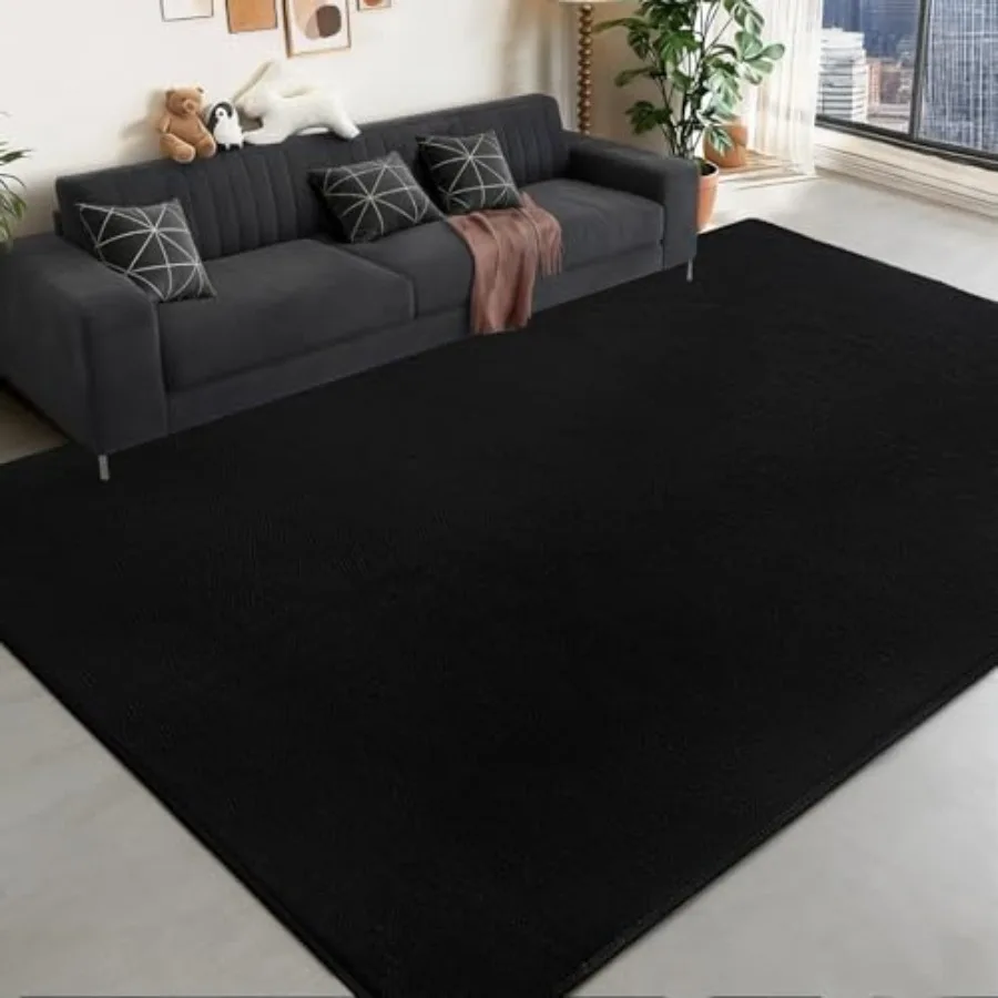Large Area Rugs for Bedroom Living Room - 6x9 Feet Ultra Soft Black Rug Thickened with Memory-Foam, Solid Modern Minimalist Car
Large Area Rugs for Bedroom Living Room - 6x9 Feet Ultra Soft Black Rug Thickened with Memory-Foam, Solid Modern Minimalist Car