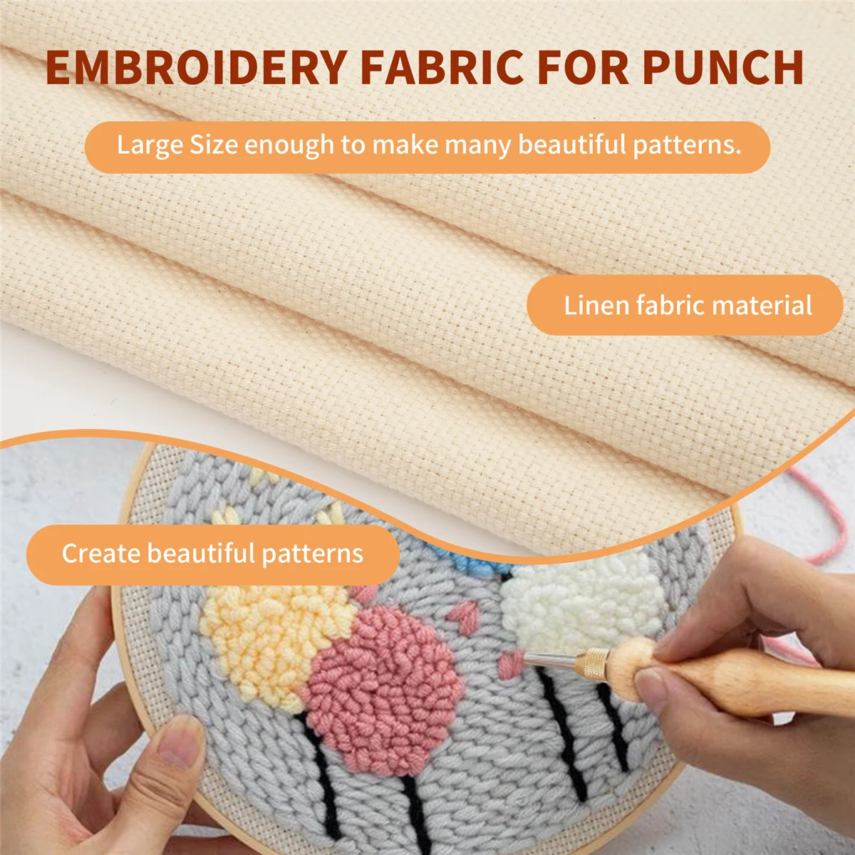BOFO Punch Needle Cloth Fabric, Needlework Embroidery Fabric for Punch Needle and Rug-Punch, 26.4 x 19.6 Inch
BOFO Punch Needle Cloth Fabric, Needlework Embroidery Fabric for Punch Needle and Rug-Punch, 26.4 x 19.6 Inch