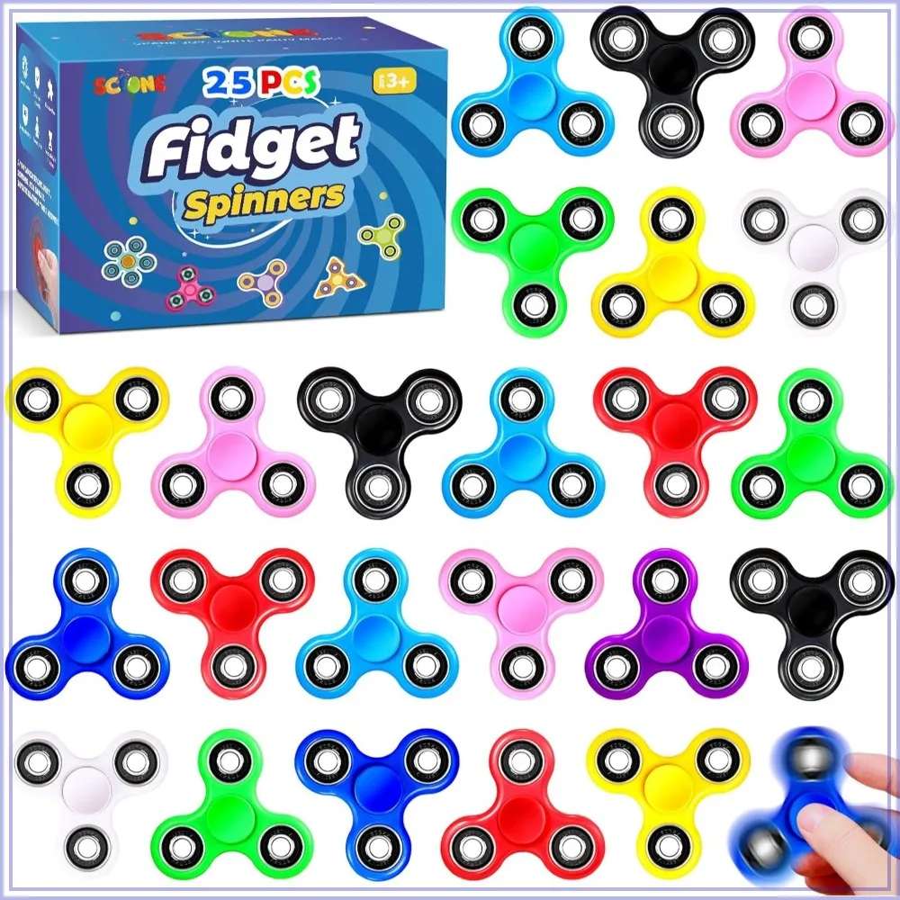 25 Pack Fidget Spinners, Party Favors, Classroom Prizes, Stress Relief Toys for Kids Adults, ADHD Anxiety
25 Pack Fidget Spinners, Party Favors, Classroom Prizes, Stress Relief Toys for Kids Adults, ADHD Anxiety