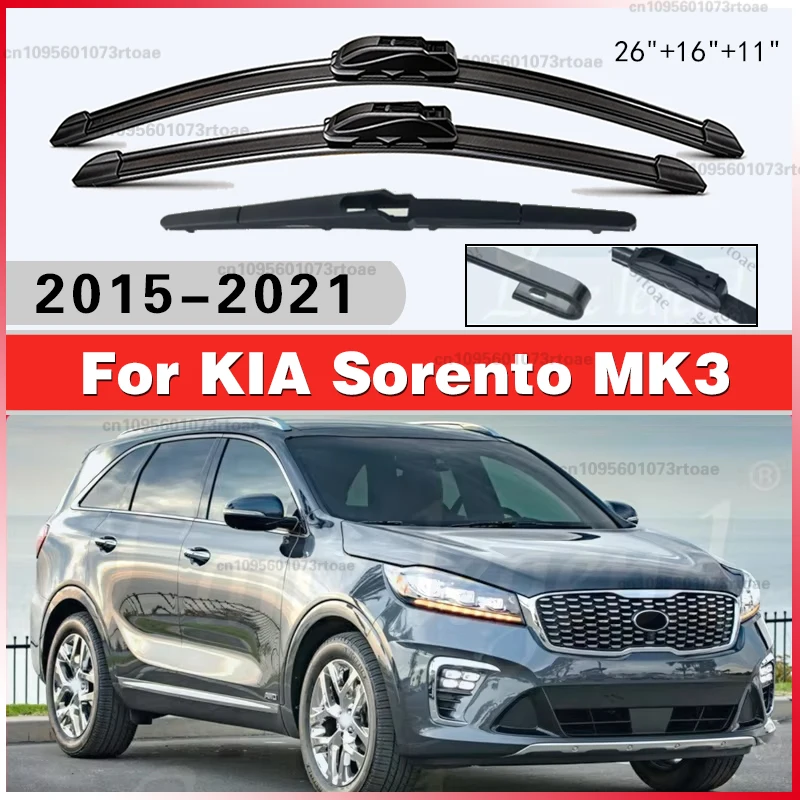 26"+16"+11" Front Rear Wiper Blades Brushes Cutter Car Accessories For KIA Sorento MK3 2015 2016 2017 2018 2019 2020 2021
26"+16"+11" Front Rear Wiper Blades Brushes Cutter Car Accessories For KIA Sorento MK3 2015 2016 2017 2018 2019 2020 2021
