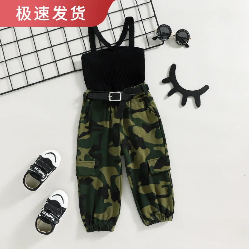 Children's Clothing Girls' Summer Style Camisole Top and Camouflage Pants Two-Piece Set Straight Hair
Children's Clothing Girls' Summer Style Camisole Top and Camouflage Pants Two-Piece Set Straight Hair