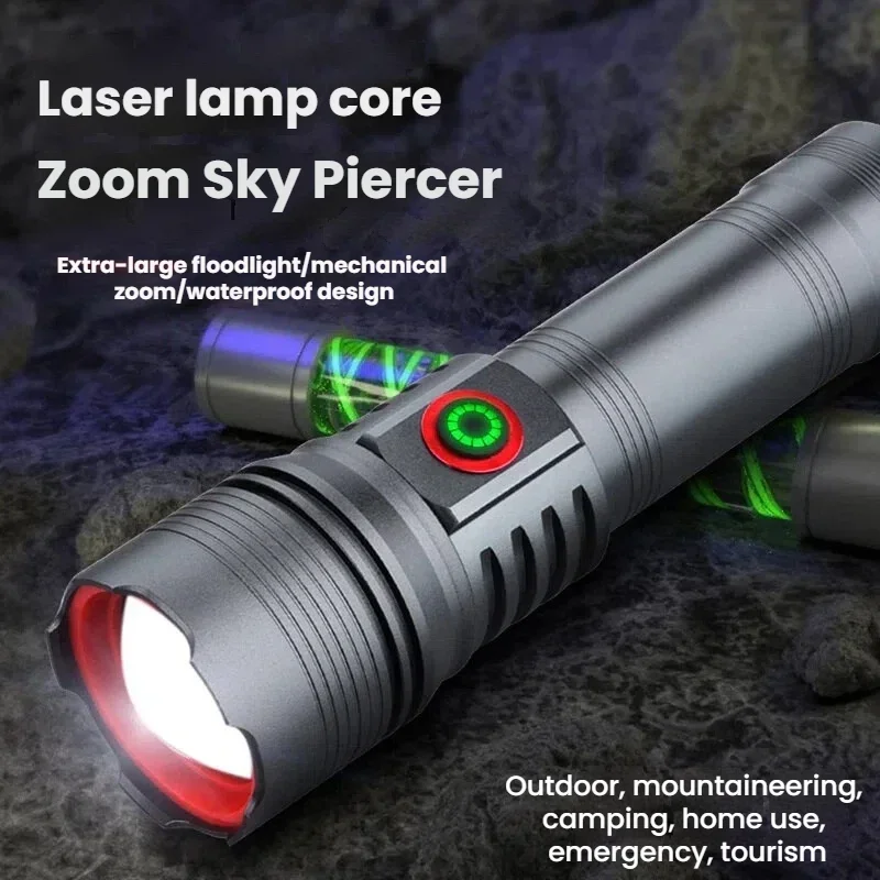 High Lumen White Laser Flashlight Waterproof Aluminum Alloy TYPE-C Rechargeable Zoom Torch Outdoor Emergency Light
High Lumen White Laser Flashlight Waterproof Aluminum Alloy TYPE-C Rechargeable Zoom Torch Outdoor Emergency Light