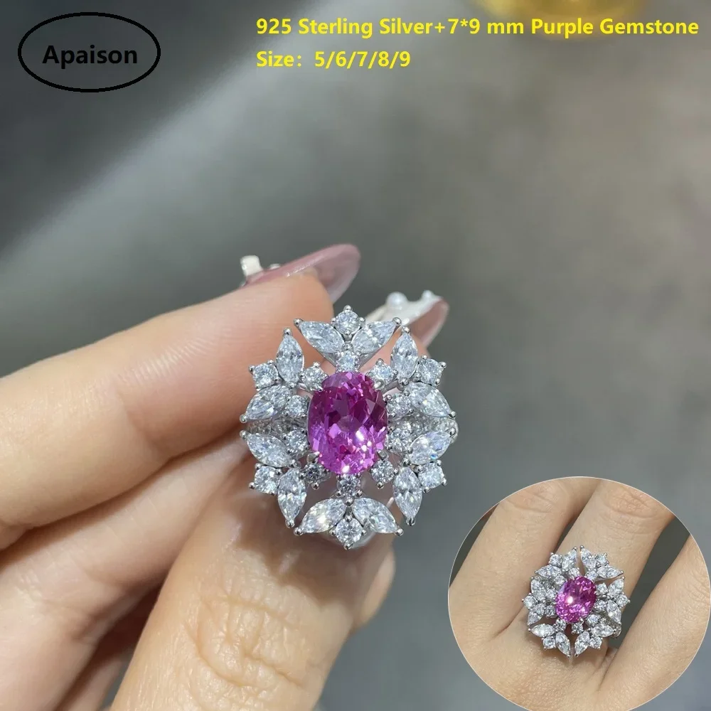 Apaison 925 Sterling Silver 7*9 mm Purple Gemstone Ring Wedding Engagement Anniversary Finger Rings For Women Jewelry Gift
Apaison 925 Sterling Silver 7*9 mm Purple Gemstone Ring Wedding Engagement Anniversary Finger Rings For Women Jewelry Gift